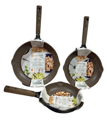 Masterclass Premium Cookware Heavy-Duty Cast Aluminum Non-Stick Skillets 3Pc.