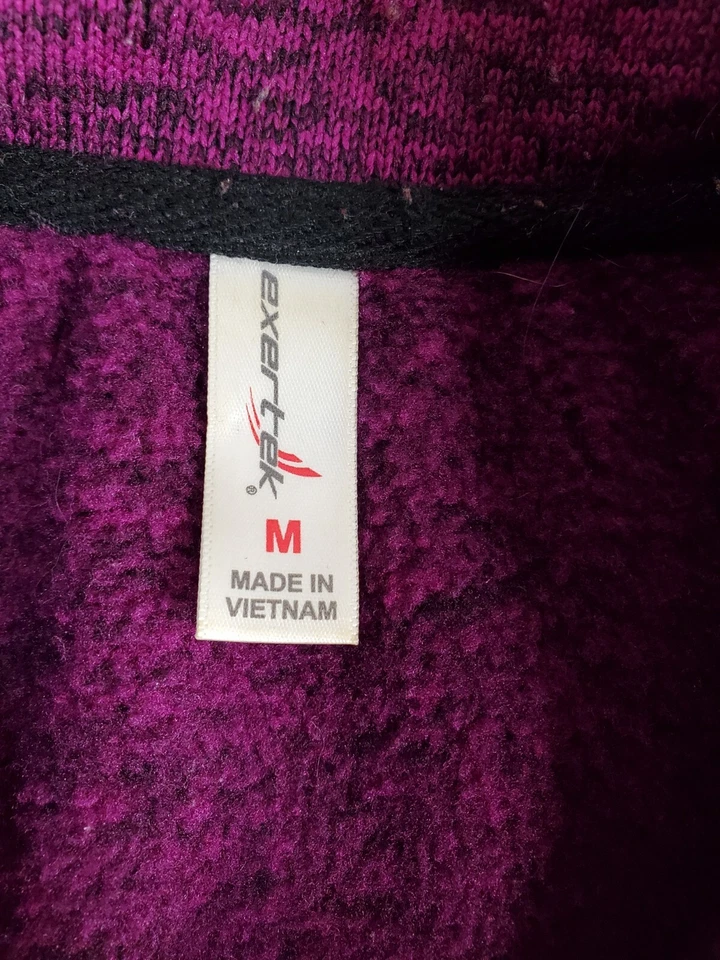 Exertek womens Med Vest Purple Full Zip Polyester Mock Neck 2 Pockets - Image 4 of 4