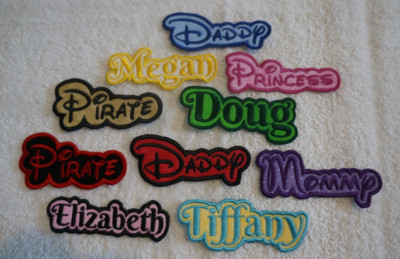 Custom Embroidered Patch Personalized Name or Text Iron On Sew On with Outline