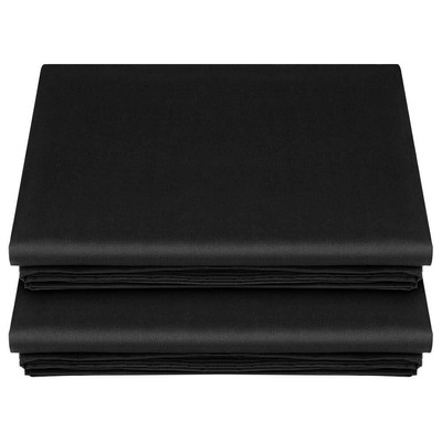 Black Full Flat Sheets 2-Pack Soft Microfiber Wrinkle-Free & Breathable