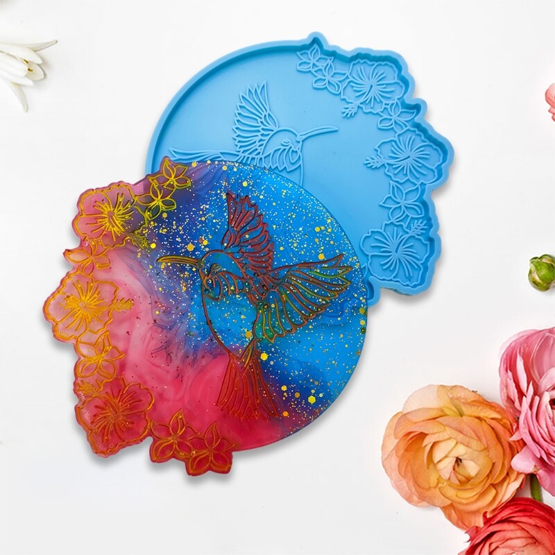 Hummingbird Resin Casting Mold Handmade Placemat Silicone Casting Mold