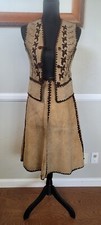 Vintage 1950s rodeo wear Womans Leather Skirt And Vest Set As Pictured Size Xs