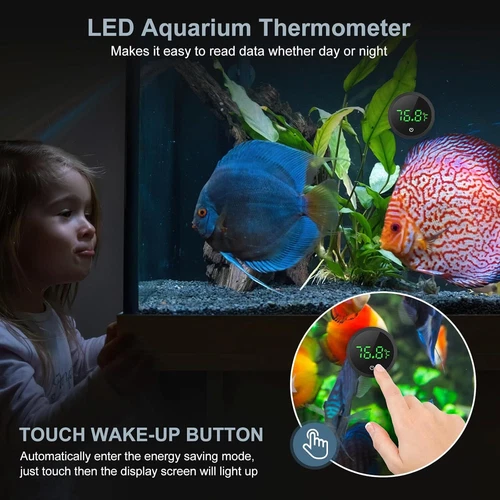 2/4pc Aquarium Digital Thermometer LED Fish Tank Temperature Gauge Touch Screen - Picture 13 of 18