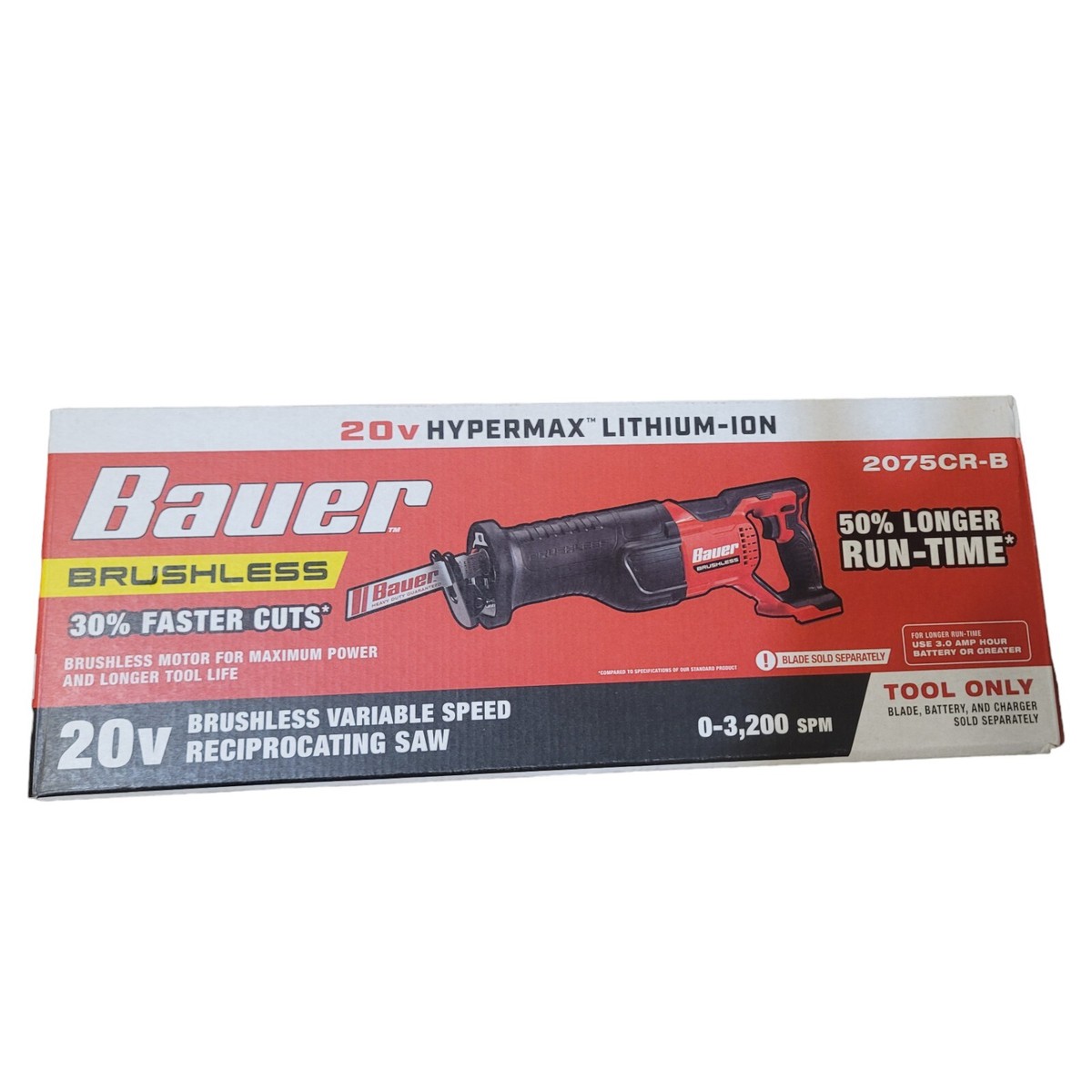 Bauer 20V Cordless Brushless Variable Speed Reciprocating Saw