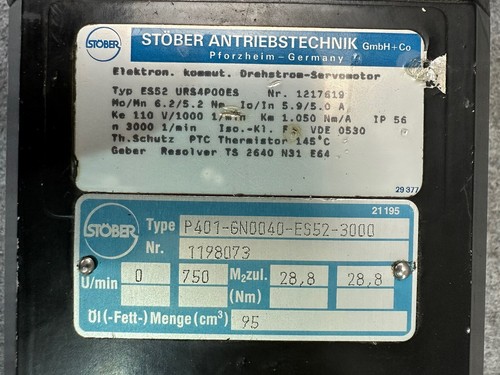 STÖBER ES52 URS4P00ES Elektron. kommut. Drehstrom-Servomotor - Bild 4 von 10