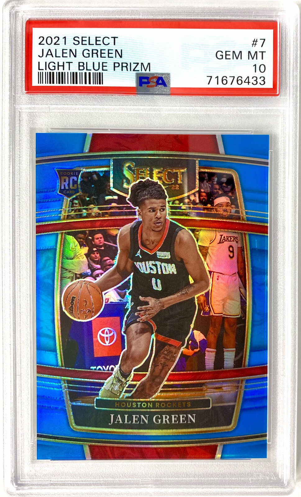 2021-22 Panini Select Jalen Green Rookie Card RC #7 Light Blue Prizm /299 PSA 10