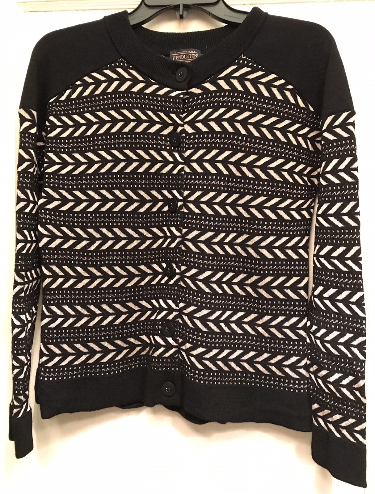 Pendleton Medium Black Tan Geometric Button Up Lo… - image 3