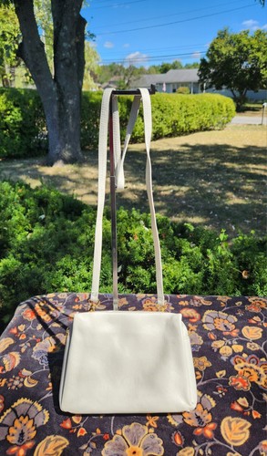 Tignanello weiß Leder Umhängetasche Tasche Handtasche Reißverschluss - Bild 14 von 18