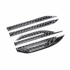Chrome Carbon Fiber Dagger Emblem Decals Car Side Door Body Fender Trim Stickers