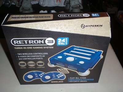 Hyperkin Retron 3 Gaming Console 2.4 GHz Edition Nes SNES/ Genesis M07168 BLUE