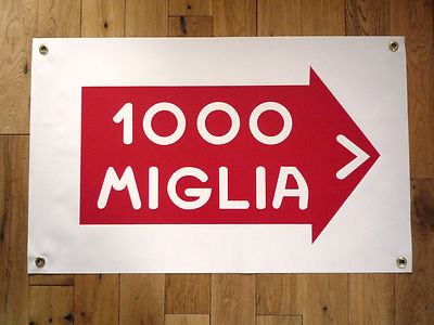 MILLE MILES 1000 Richtungsstil wetterfest Rallye Kunst Banner Werkstatt Garage
