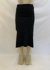 VTG Gemma Kahng Size 8 Black Midi Skirt With Side Slits