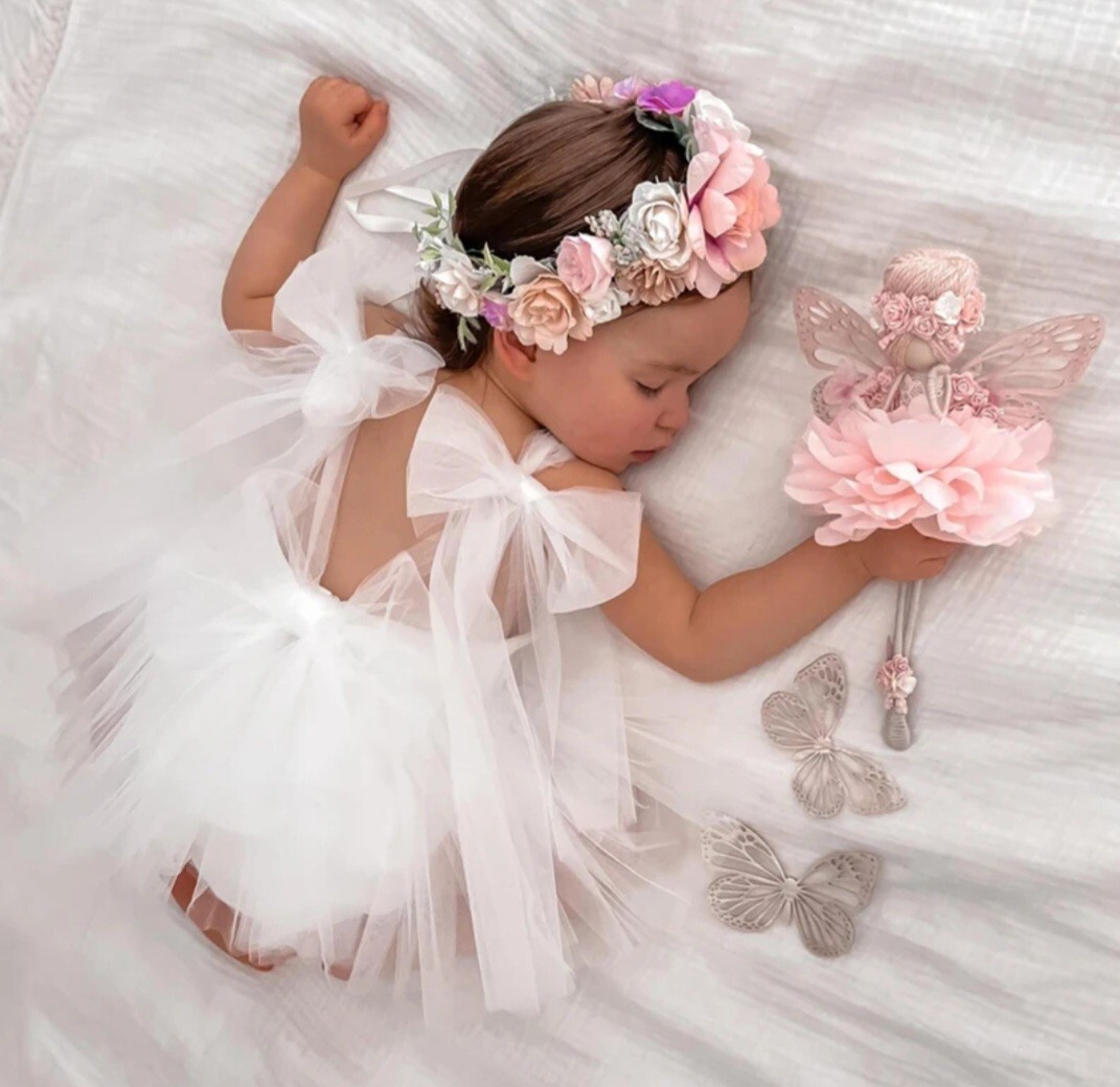 Baby Girl 1st Birthday Dress Cake Smash Outfit Girls White Tulle