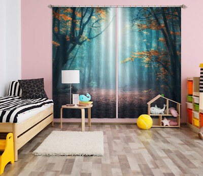 3D Nebliger Wald ZHUC4979 Foto Vorhang Fenster Blockout Stoff Vera 2023