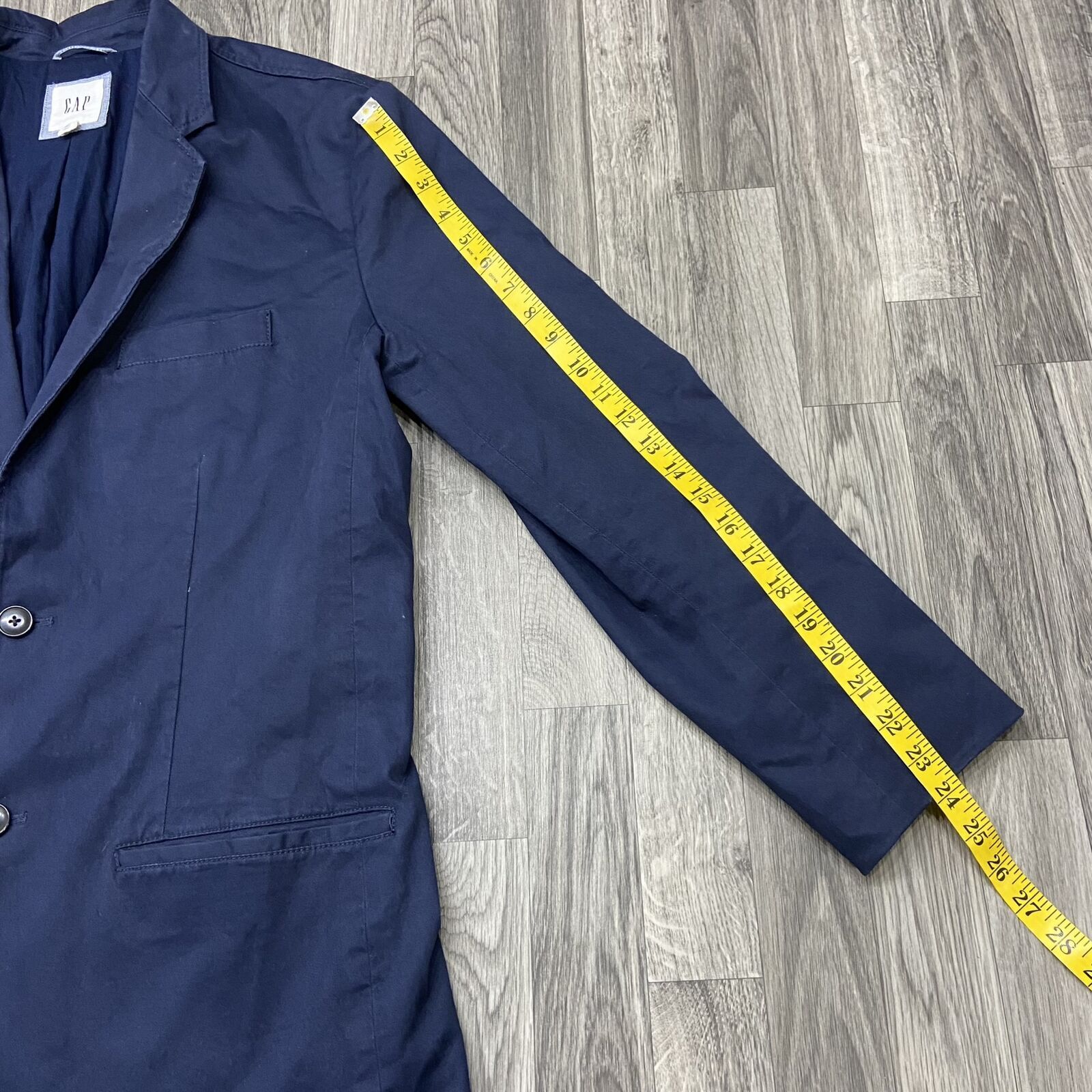 GAP Button Front Lined Stretch Blue Blazer Jacket… - image 4