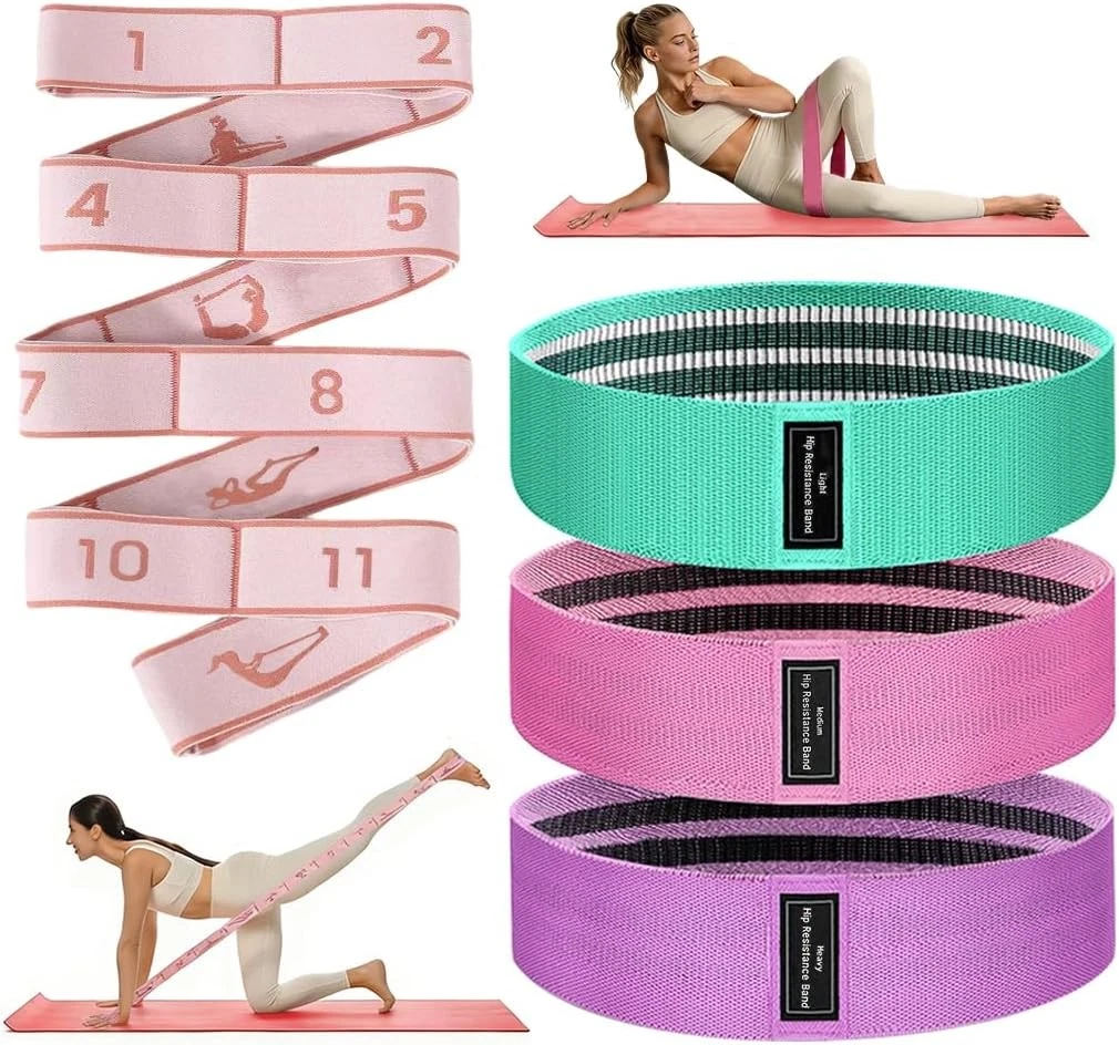 Fabric Resistance Bands Set Numbered Elastic Stretching