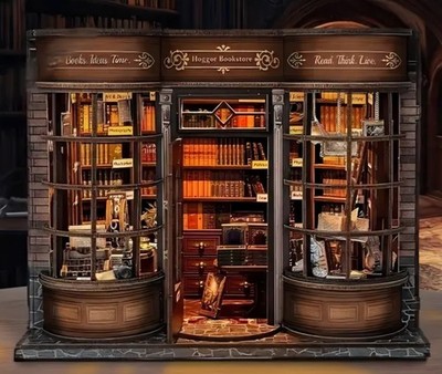 Book Nook 3D Kit LED Magic Hoggar Buchhandlung Puzzle Miniatur 
