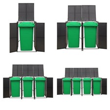 Wheelie Bin Shed Poly Rattan Dustbin Trash Outdoor Garden Storage Waste Bins