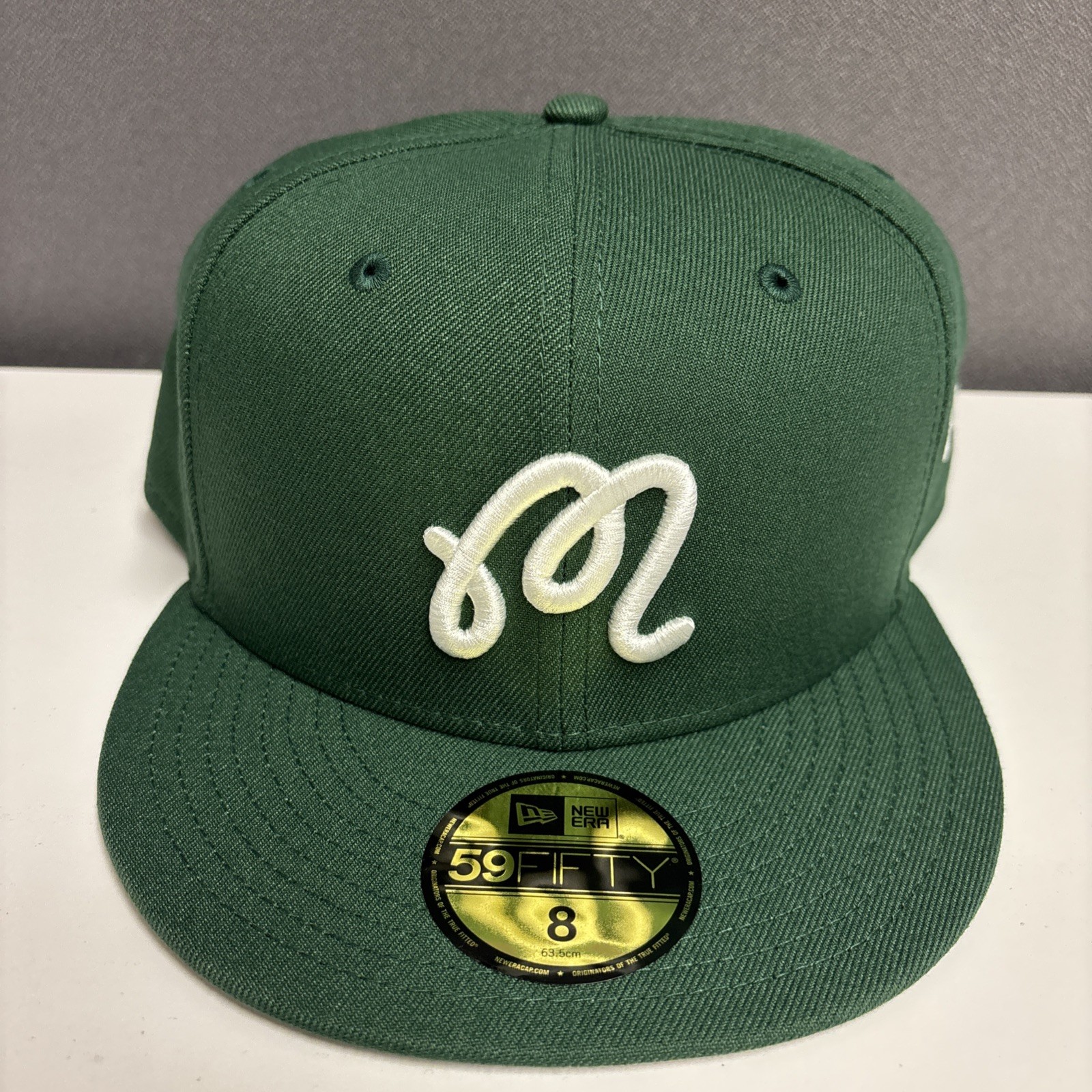 Malbon Golf New Era 59Fifty Green Nylon M Script Fitted 8 Baseball Hat SOLD OUT!