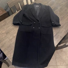 Nancy Heller Women's Wool Black Coat, Size 1