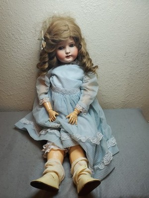 Antique Koppelsdorf Doll, Germany 23 inches brown curly hair, Early 1900''s VGC