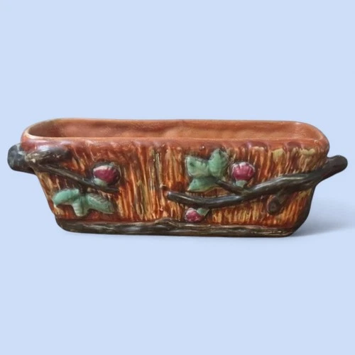 Antique Weller Art Pottery Woodcraft Twig & Berry Planter 1930s Arts & Crafts