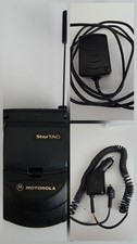 Rare Motorola StarTAC ST7868 Dual Band Black Flip Phone With Home  Car Chargers