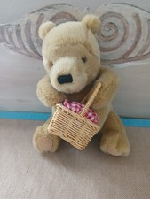 Disney Plush Winnie The Pooh  Wicker Basket by Gund "Classic Pooh" Line 1990
