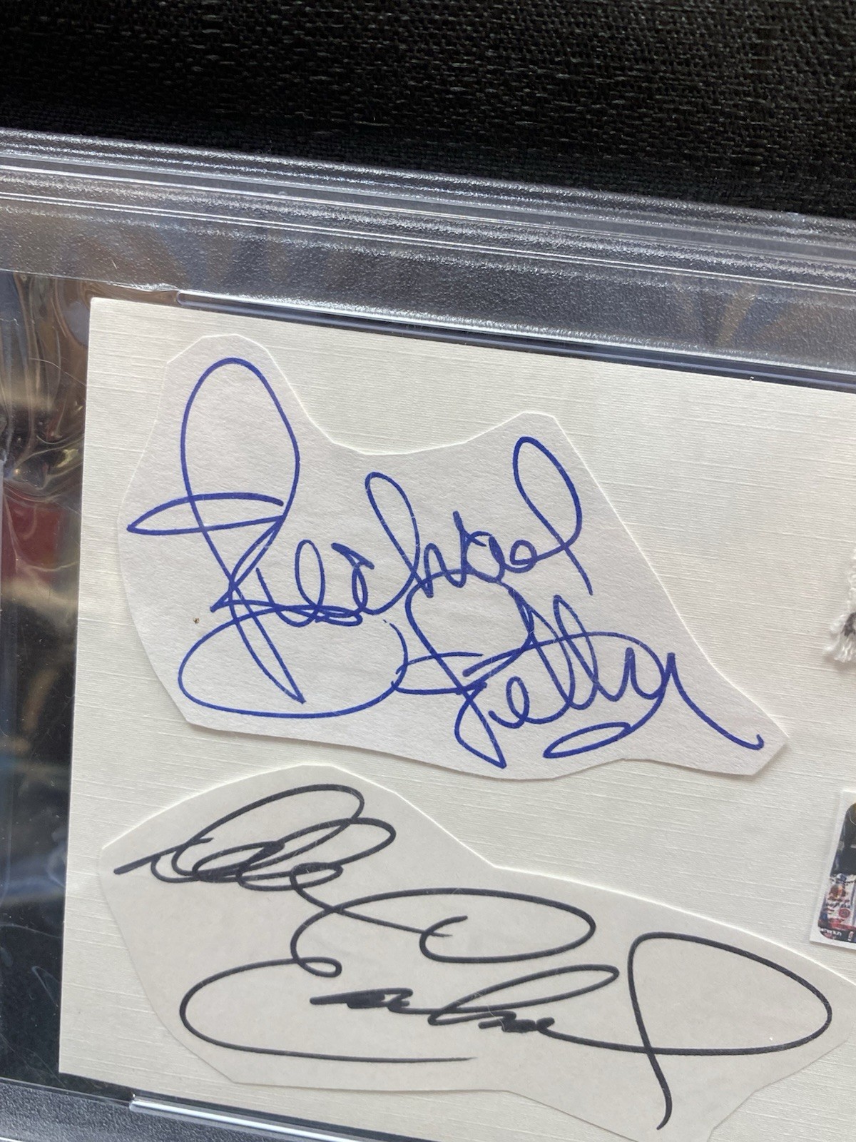 Dale Earnhardt Sr. Richard Petty Jimmie Johnson Signed Cuts PSA Slabbed Rare view 2