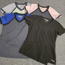 Grey's Anatomy Scrub Tops Lot 4 Womens Small Active Signature Medical Uniform