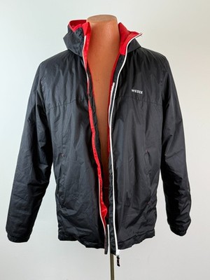 Wedze Men's Black & Red Hooded Parka Jacket * MEDIUM