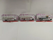 Road Champs - 2 Recycle Garbage Truck and 1 Jerr-Dan Roll Back Carrier Tow Truck