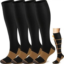 Copper Compression Socks 20-30mmHg Graduated Support Mens Womens 1 Pair
