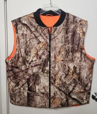 Cabela's Mens Reversible Camo Fire Orange Hunting Vest Size XL Outdoors Gorpcore