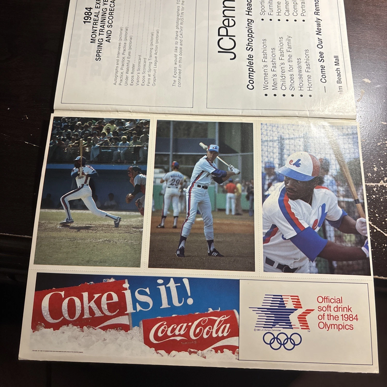 Vintage 1984 MONTREAL EXPOS Spring Training Program Dawson Raines Postcard Rose