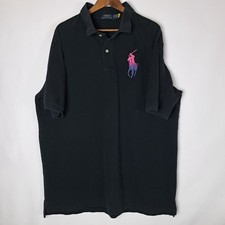 Polo Ralph Lauren Polo Shirt Mens 2XLT Tall Big Pony Black Short Sleeve