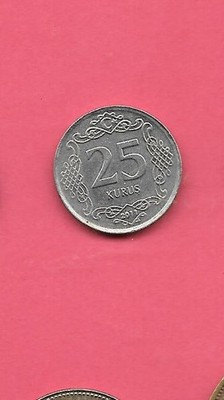 TURKEY KM1242 2011 XF-AU CIRCULATED MODERN 25 KURUS COIN