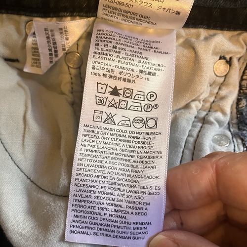 Jeans uomo Levi's 514 blu dritto taglia 33x30 denim lavaggio scuro etichetta nera usato in ottime condizioni - Foto 19 di 21