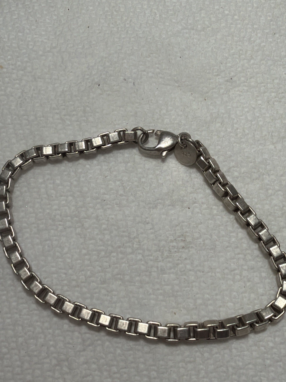 Solid 925 Sterling Silver Box Link Bracelet 16g H… - image 1