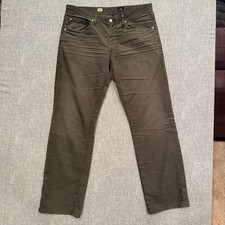 AG Adriano Goldschmied Protege Straight Leg Corduroy Pants Men 34 Brown USA Made