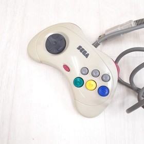 Sega Saturn white console with Hori Fighting Stick SS Virtua Gun & 5 Games Japan