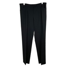 LAFAYETTE 148 New York Irving Dress Pants Women 10 Black Virgin Wool 498
