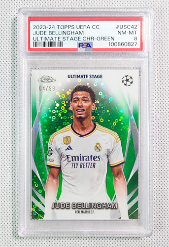 Jude Bellingham 2023-24 Topps UCC Ultimate Stage Chrome Green /99 PSA 8 #USC-42