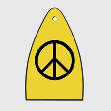 GUITAR TRUSS ROD COVER Engraved Etch Paul Reed Smith PRS USA - PEACE SIGN YELLOW