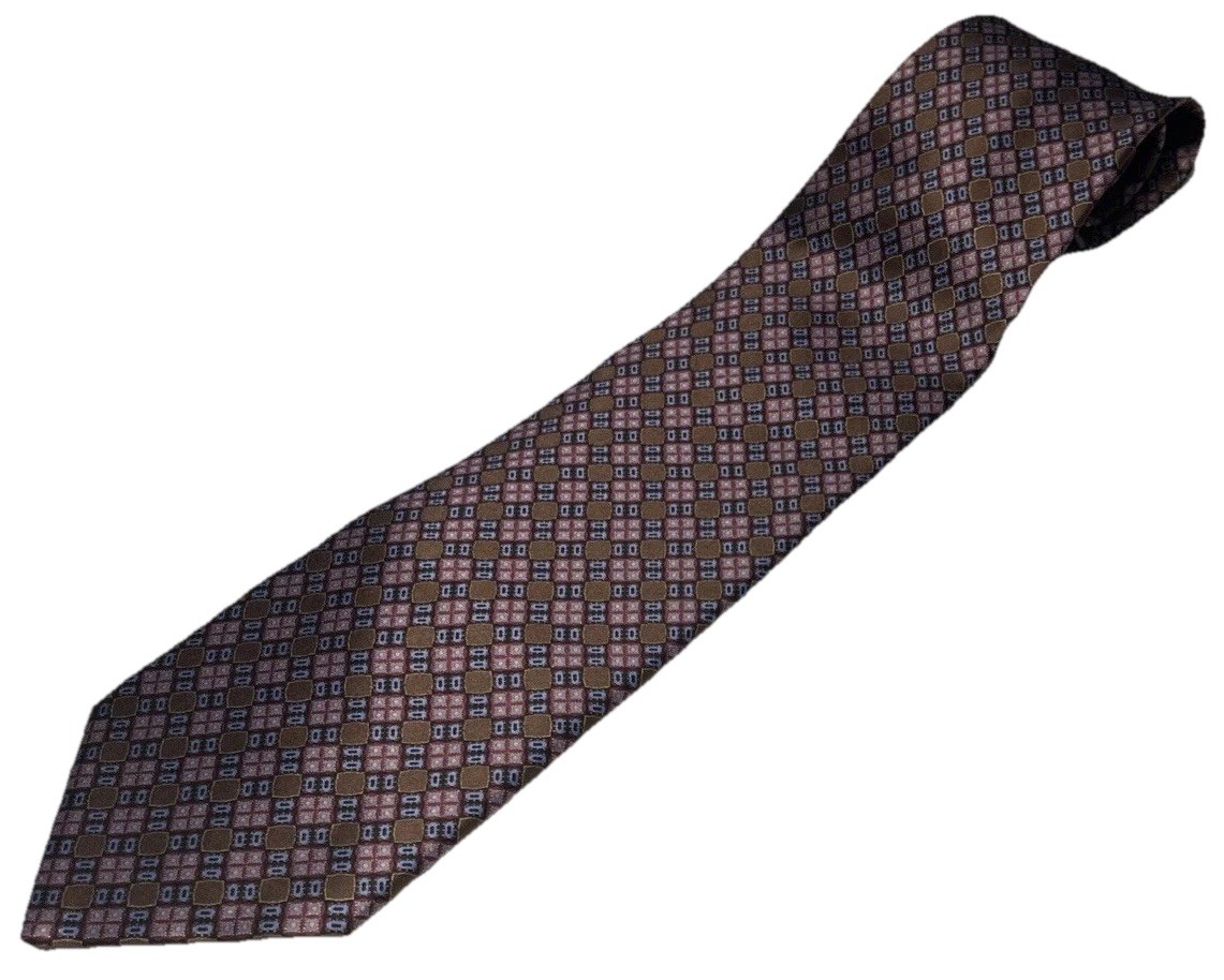 Stefano Ricci Pure Silk Purple Tie Geometric Pattern Made in Italy