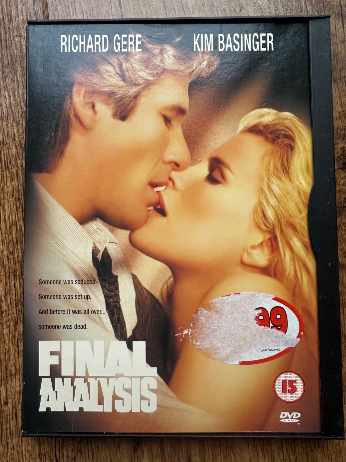 Final Analysis DVD 1992 Movie Thriller with Richard Gere and Kim Basinger