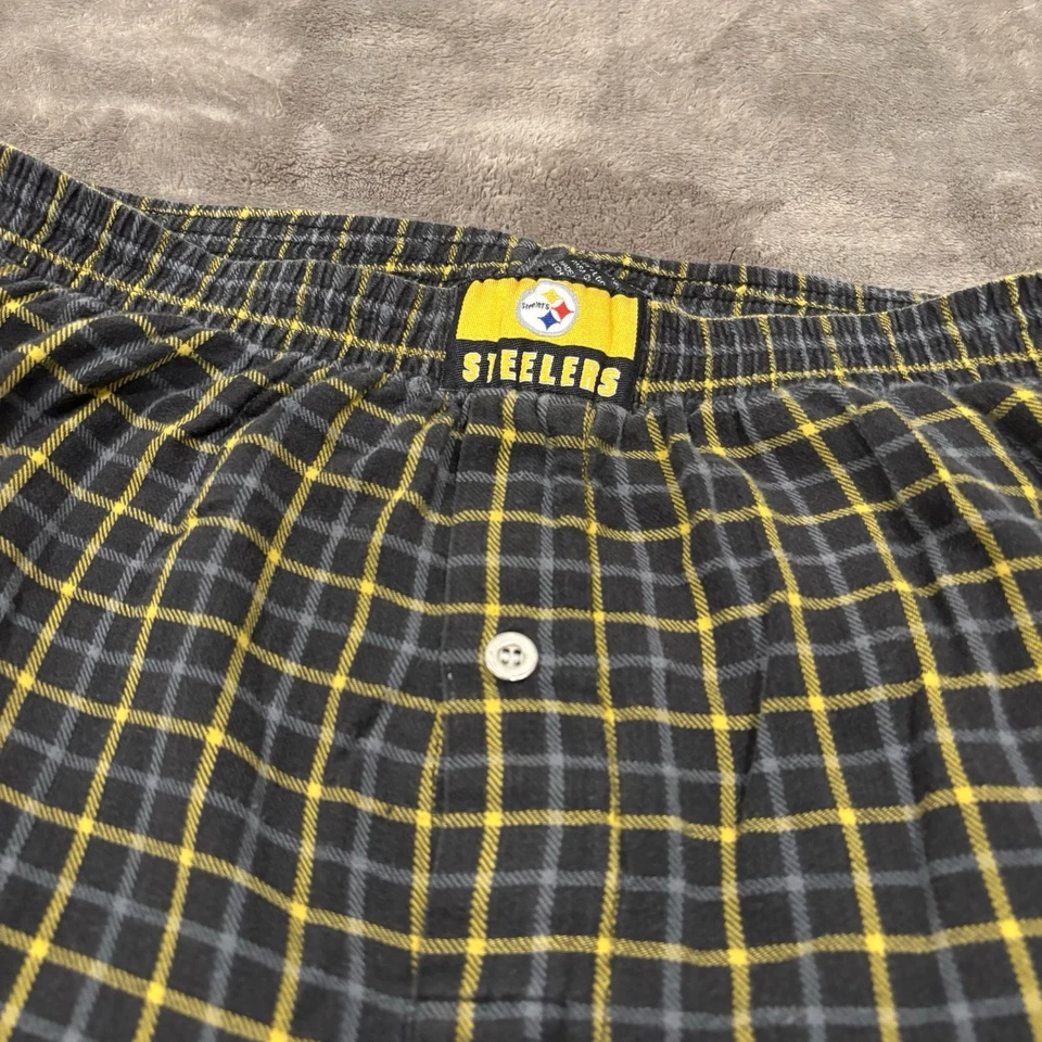 Reebok Pittsburgh Steelers Pantalones de Salón a Cuadros L Cintura Elástica Pijama Fútbol Foto 3 de 4
