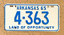 1965 ARKANSAS license plate &mdash; SEBASTIAN CO &mdash; ORIGINAL antique vintage car tag