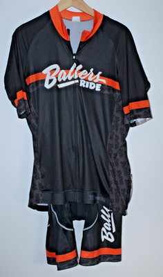 Baller's Ride Men's Cycling Jersey & Bibs 3XL Rear Pockets & Stash Racing Black~
