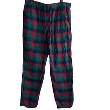 J. Crew Mens Flannel Pajama Pant Dark Wine Navy Sz L Cozy Sleep